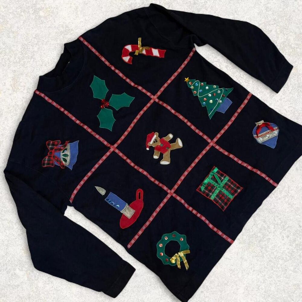 Vintage Christmas Holiday Winter Long Sleeve Top